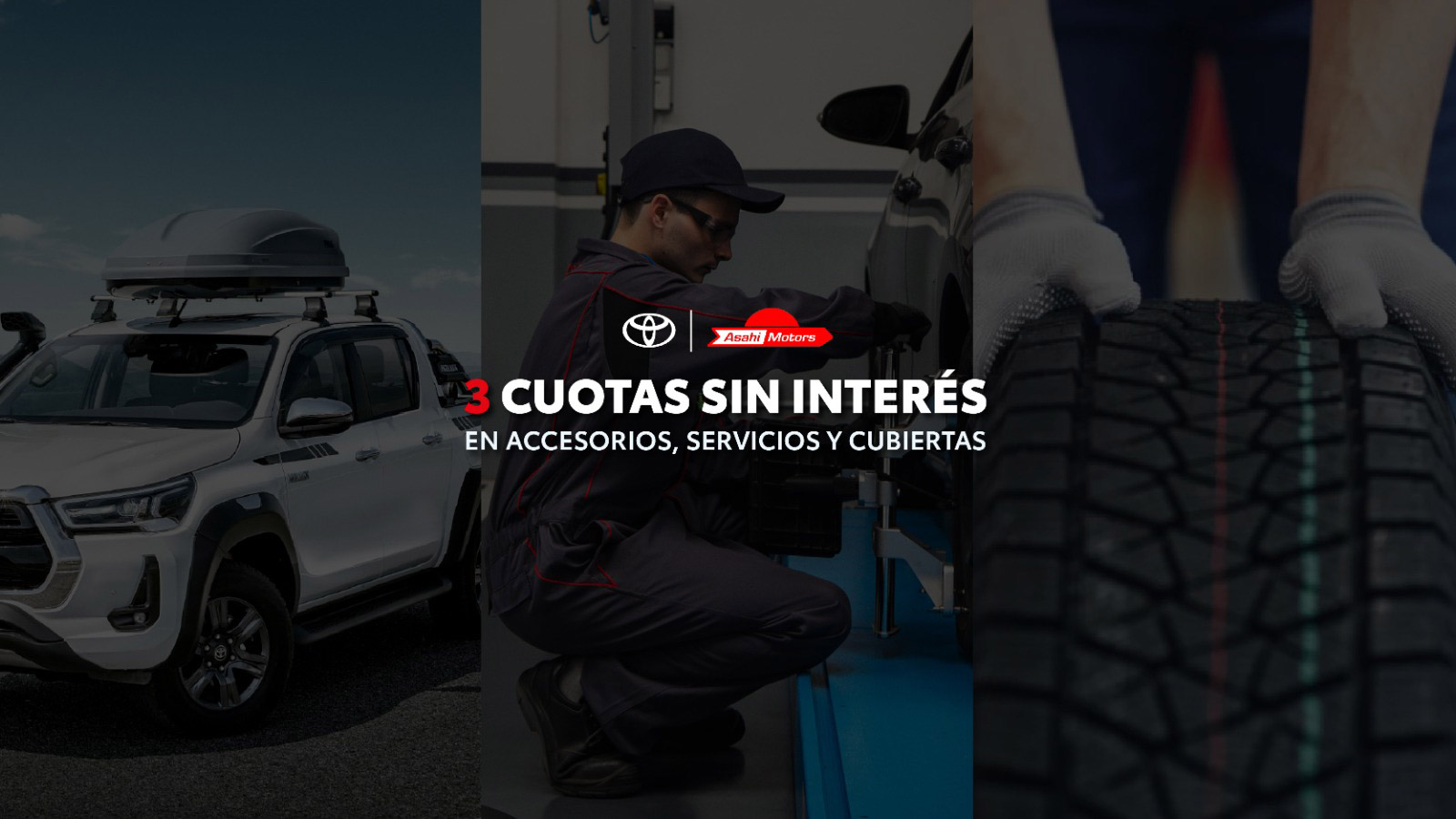 3 Cuotas sin interés en accesorios, servicios y cubiertas